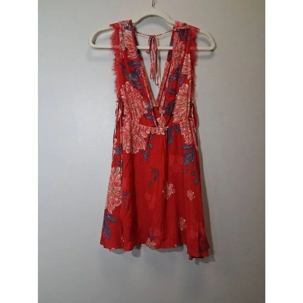 Intimately free People womens xsmall red dress lingerie sleep dainty romantic